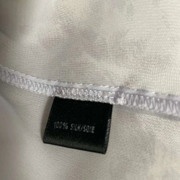 Lafayette 148 New York Womens Light Mint Paisley 100% Silk Button Up Shirt14 - Picture 4 of 9